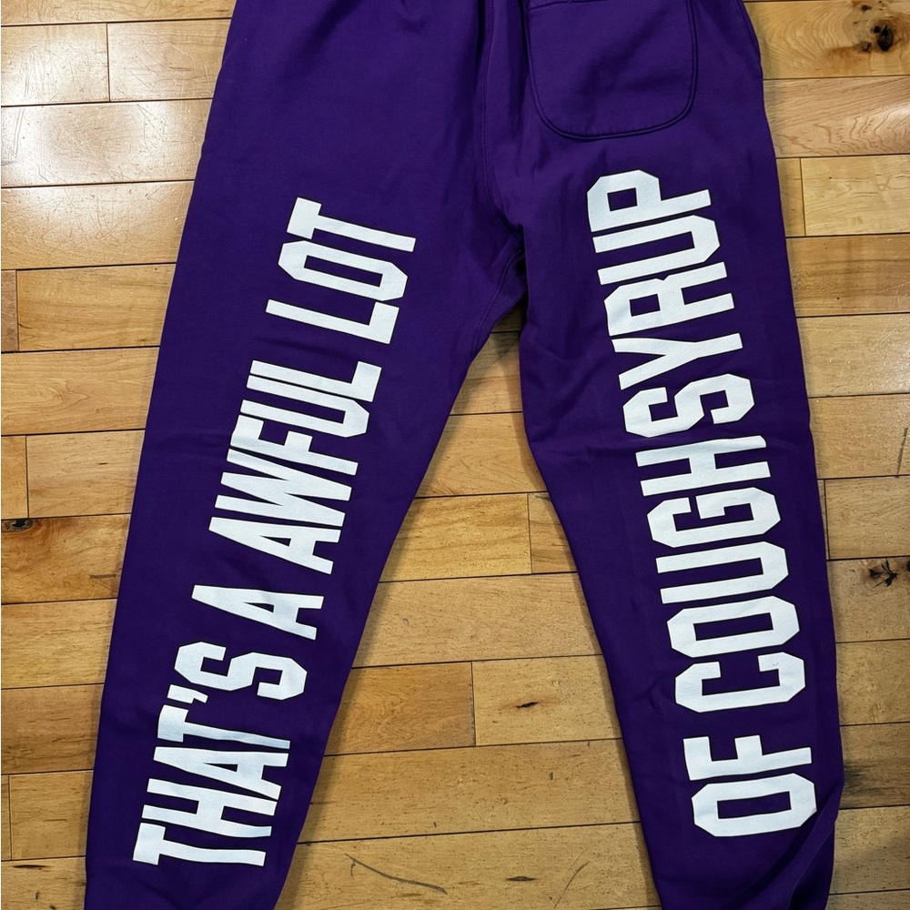 That's A Awful Lot Of Cough Syrup ALOCS Sweatpants Purple size XL - Picture 2 of 5